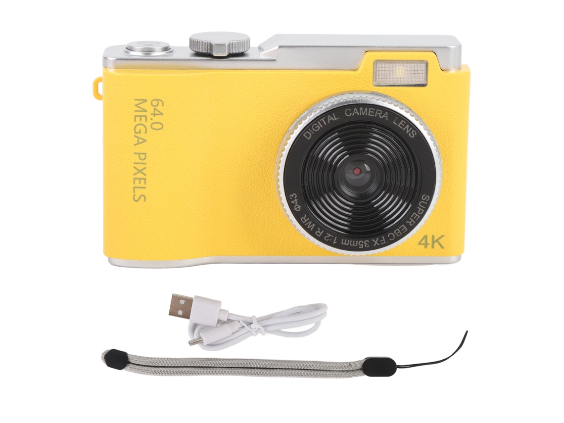 Cámara Digital 4k 64mp Con Pantalla Ips 2.4'', Zoom 16x, Estabilización De Imagen, Luz De Relleno Y Tarjeta 32gb