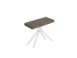 Consola extensible 90x40/196 cm Saki Premium Pequeña gris tórtola patas blancas ITAMOBY