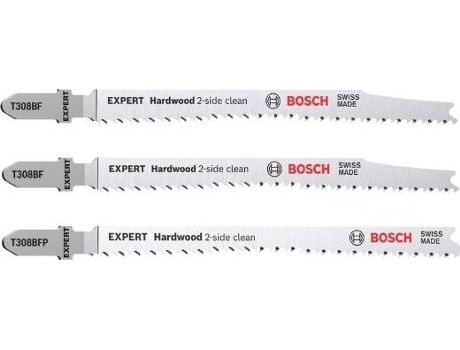 Conjunto de Láminas de Sierra de Calar BOSCH Vertical Expert ‘HardMadera 2-Side Clean‘ - 2 Un - T308Bf-Bfp para Sierra de Calars Verticais