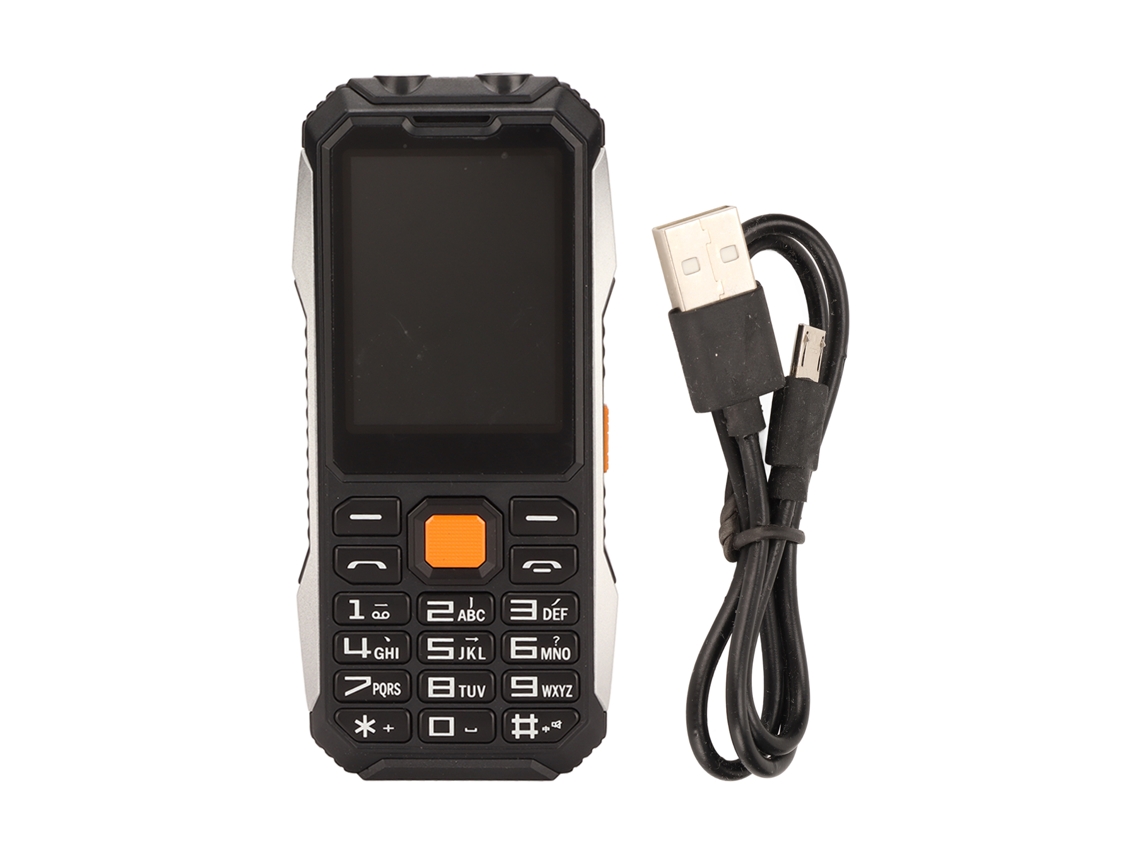 Telefone Celular Para Idosos 2g Desbloqueado Botões Grandes Tela 2.4in Bateria 6800mah Dual Sim Preto