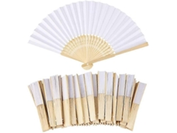 Omni-24 Abanicos De Papel Corazón Plegables Blancos Para Bodas, Manuales Y Ligeros Style2