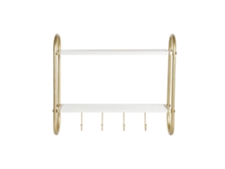 Cabideiro de parede em MDF com detalhes em metal dourado, 50x15x43cm (ALEXANDRA HOUSE LIVING)
