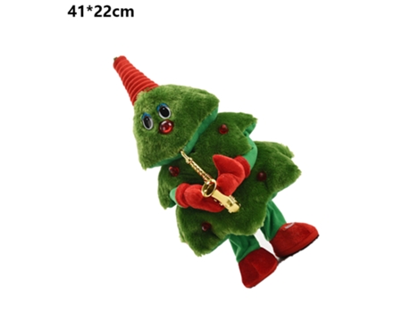 Árbol de Navidad columpio bailando saxofón adornos de juguete juguete de peluche eléctrico cantando y brillando, saxofón