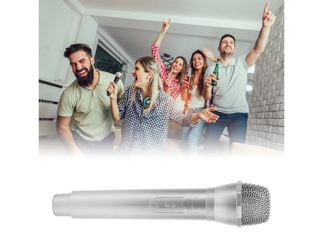 Micrófono de juguete Micrófono de soporte realista para escenario divertido de karaoke o accesorios de disfraces de fiesta de cumpleaños Favores