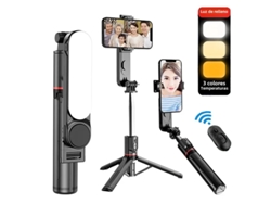 Palo De Selfie Portátil Con Luz De Relleno, Soporte Para Teléfono Y Trípode, Y Control Remoto Inalámbrico Bluetooth.
