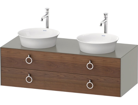 DURAVIT Tulip blanco, mueble de baño colgado en la pared, ancho 1300 x profundidad 550mm, con 2 cajones, con tirador, WT4993B