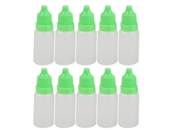 Botella de líquido para ojos de 10 ml, 50 unidades, portátil, vacía, con tapa.