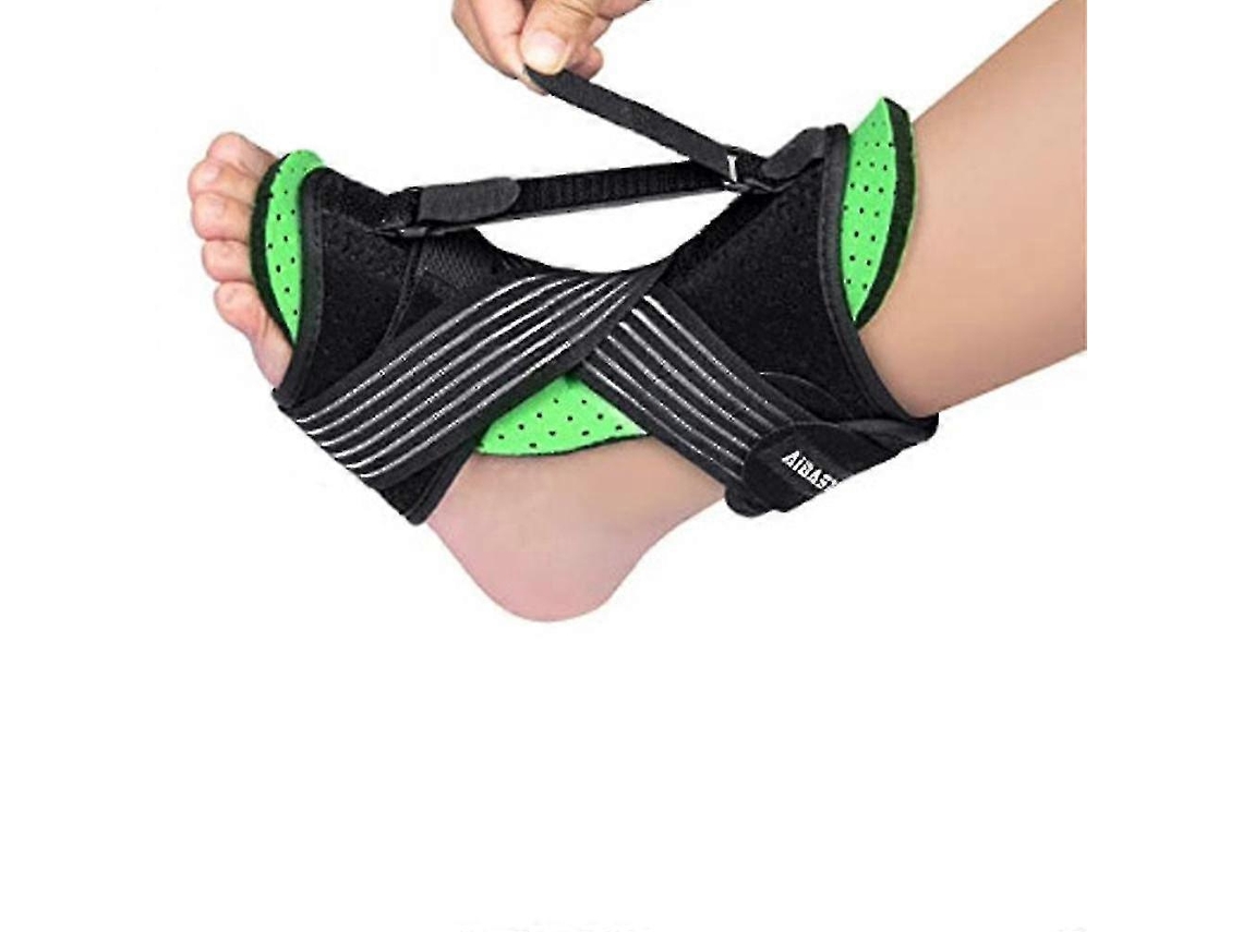 Splint Plantar Para Fasciitis Nocturno Ajustable Pie Ligero Y Cómodo Mejora Marcha Previene Caída De Pie Verde