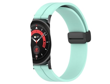 Correa de reloj inteligente para Samsung Galaxy Watch 42 mm 20 mm Correa de reloj de silicona con cierre magnético de color sólido (verde azulado)