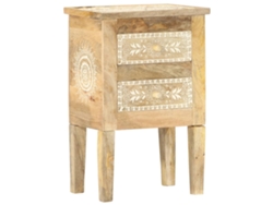 Mesa de Cabeceira LOVELY HOME Mesinha Pintada À Mão 40X30X60 Cm Mangueira Maciça