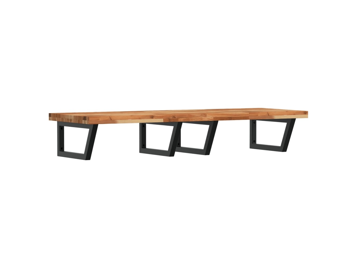 Estante de lavabo de pared acero y VIDAXL madera maciza de acacia