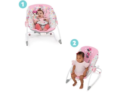Transat Bright Stars Disney Baby Minnie - Evolutif - 2 posições de inclinação - 61 x 86 x 71 cm - rosa multicolor - nascimentos
