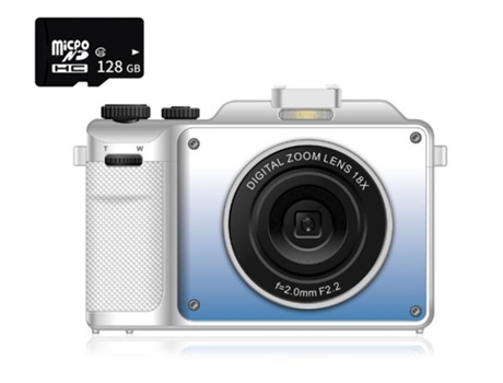 Cámara digital EZII CDX9 48MP F2.2 18X multiplicación Pantalla de 3 pulgadas 4K Regalo de cumpleaños blanco 128G