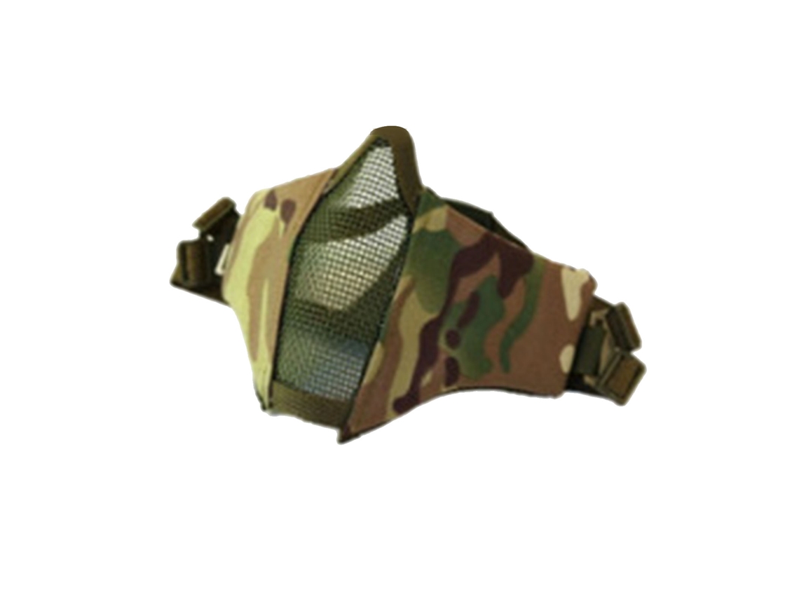 Protetor Facial De Malha De Aço Meio Rosto Oxford Têxtil Respirável Para Cs Game Outdoor Cp