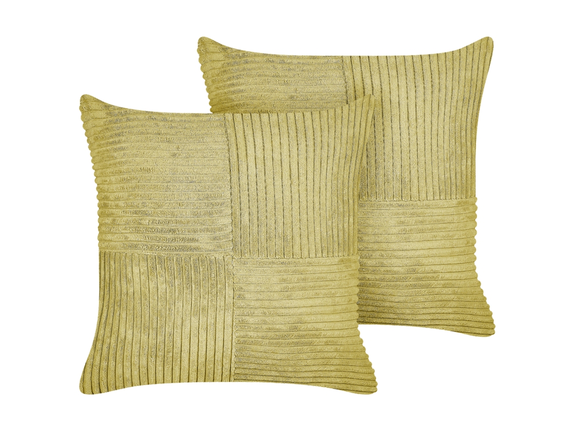 Juego de cojines decorativos BELIANI Millet de Pana Verde 43x43x8