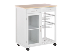 Carrito de cocina BELIANI Boves de MDF Blanco 76x48x88
