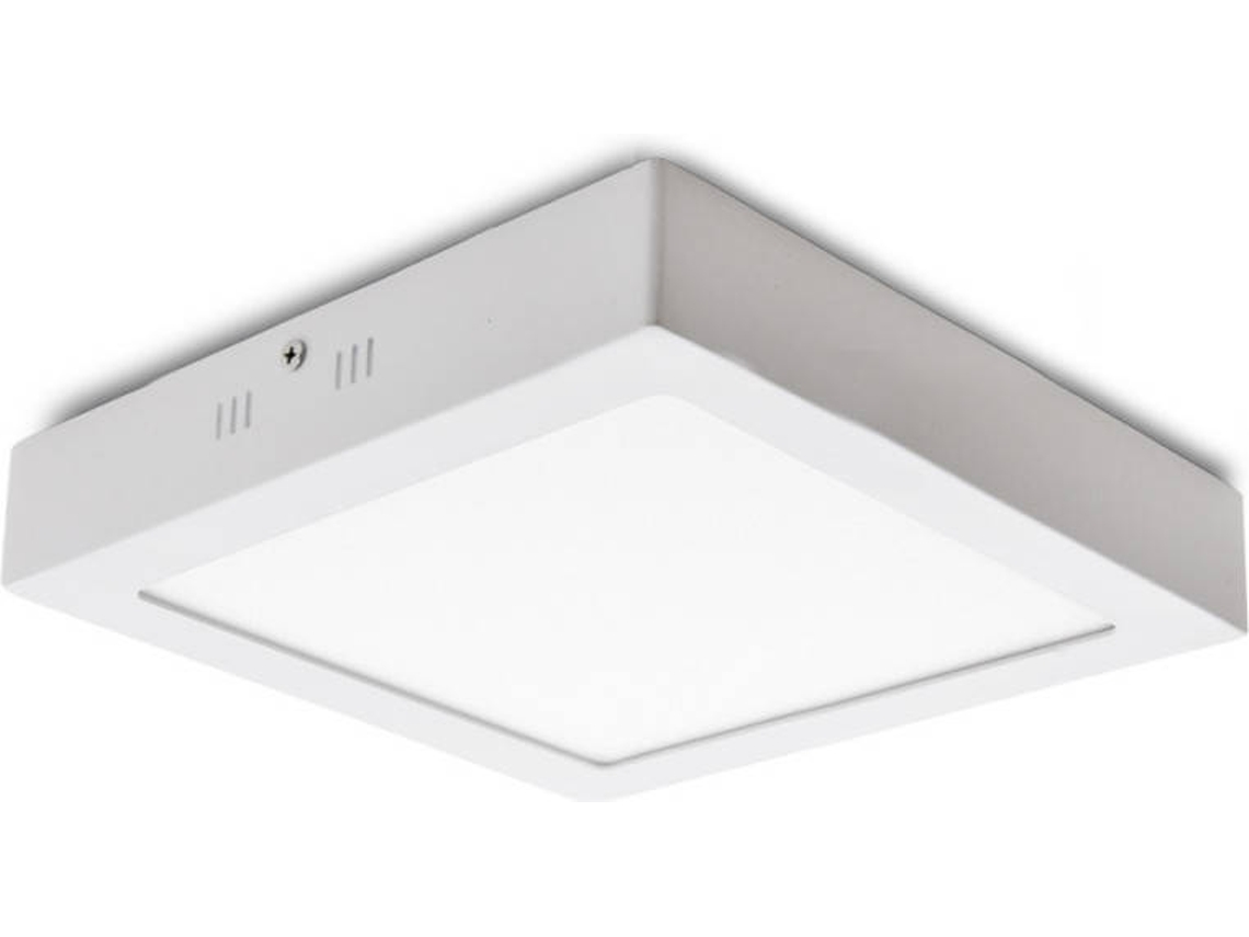 Plafón LED GREENICE Cuadrado Blanco Cálido (24 W)