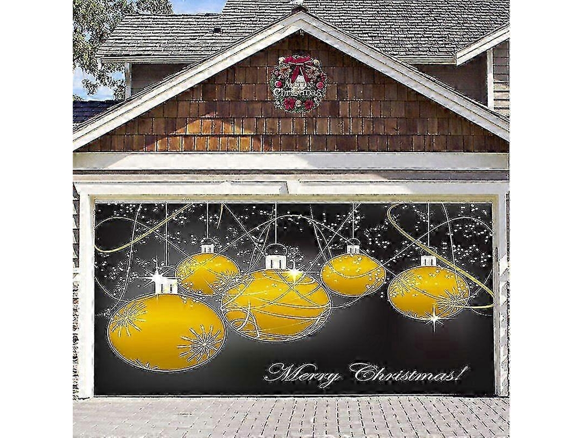 Cubierta para puerta de garaje de 4,88 x 2,13 m con la inscripción "Feliz Navidad". Decoración ideal para estas fiestas. Hengjian.