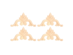 4 Apliques De Esquina En Madera De Caucho Tallada Para Decoración De Muebles Y Puertas (diy)