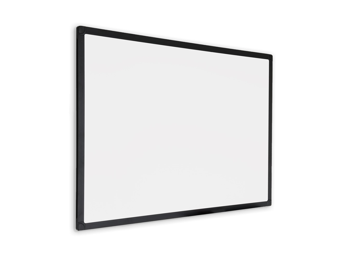 Pizarra Blanca IVOL con marco negro magnética 100x150 cm