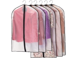 Pack de 6 fundas transparentes para ropa, 120 x 60 cm y 100 x 60 cm, de tejido transpirable, para trajes, vestidos y abrigos.