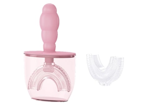 Cepillo de dientes en forma de U cepillo de dientes manual herramientas de limpieza oral para niños que entrenan la limpieza de dientes (pequeño-ro...