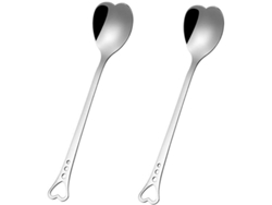 2026da-cucharas Corazón Linjou 2 Piezas Acero Inoxidable Para Café Té Helado Postres Regalo