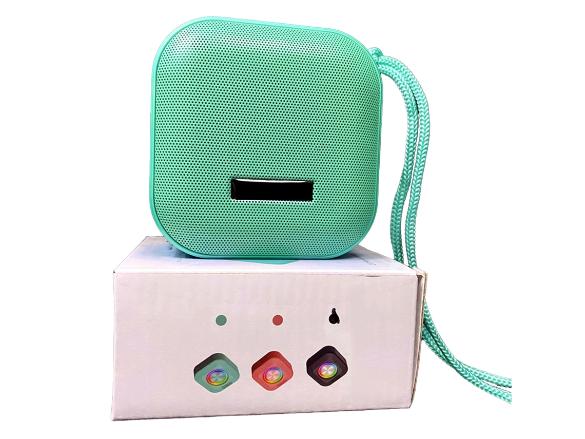 Altavoz Bluetooth Portátil Con Luz Ambiental Led, Subwoofer Impermeable Ipx4, Color Verde, Ideal Para Viajes Y Acampadas.