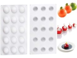 Mold De Silicona Hemisferio 15 Cavidades Para Pasteles Fondant Mousse Jabones Velas Joyas Resina