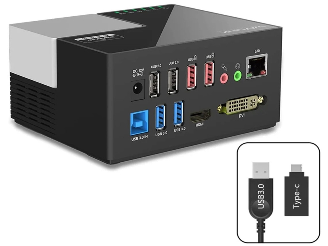 Adaptador de estación de acoplamiento USB 3.0 de pantalla dual Yizhood Silver (HDMI/DVI o VGA)