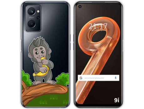 Carcasa Realme 9i TUMUNDOSMARTPHONE Dibujos Transparente Mono Multicolor