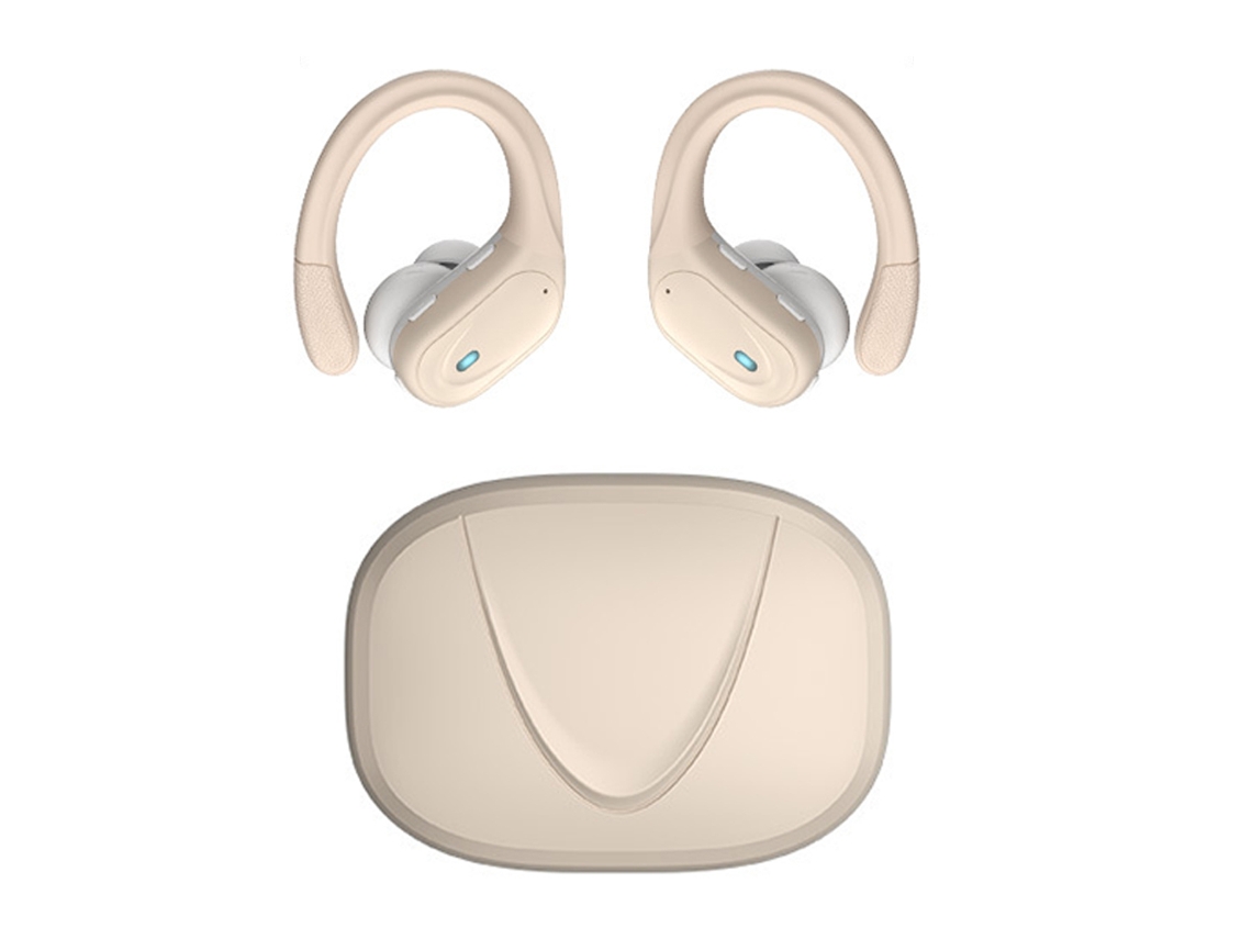 Fones de Ouvido Esportivos Sem Fio Tws , com Microfone com Cancelamento de Ruído e À Prova D'água. MDUG (bege)