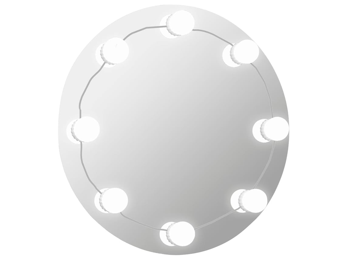 Espejo de pared con luces VIDAXL Plateado Cristal