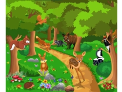 Fotomural OEDIM Infantil Animales en el Bosque (Multicolor - 200x150cm - Vinilo)