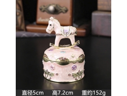 Joyero De Madera Esmaltada Con Forma De Caballo (rosa), Ideal Para Guardar Anillos Y Pendientes.