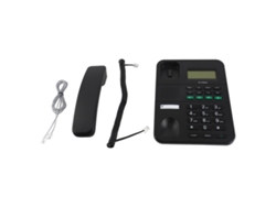 Telefone Fixo Com Fio Tela Lcd Id Chamadas Volume E Brilho Ajustáveis Design Elegante Preto
