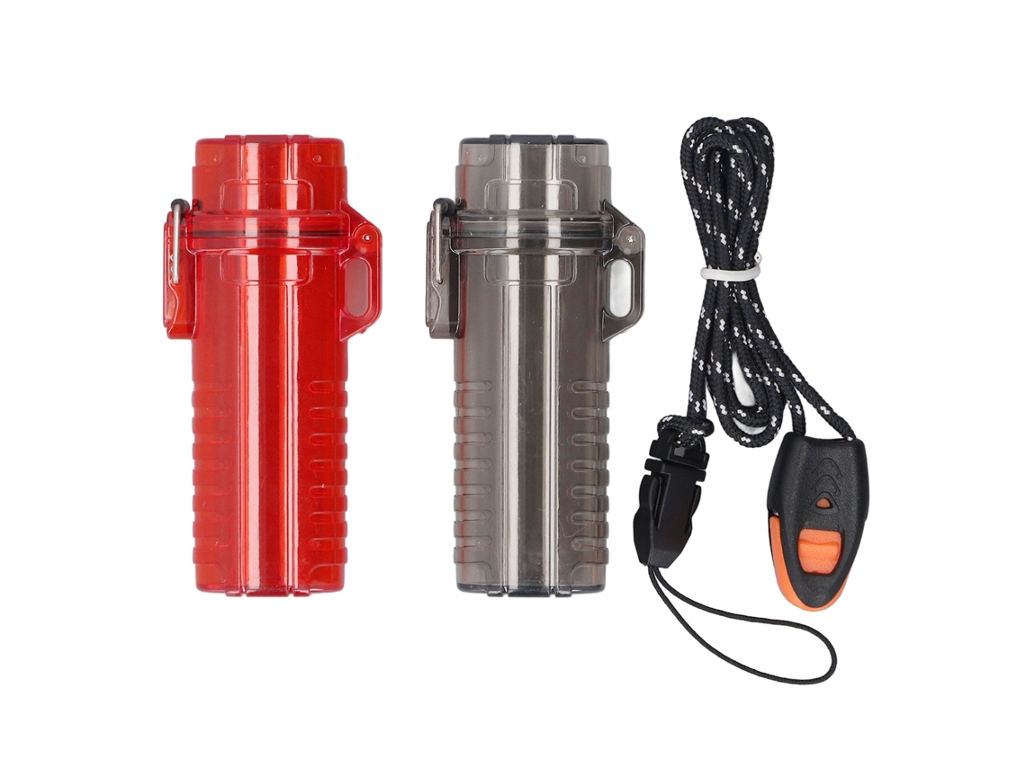 2 Piezas Tubo De Almacenaje Impermeable De Plástico Para Camping, Portátil Organizador Para Viajes Al Aire Libre Negro Y Rojo