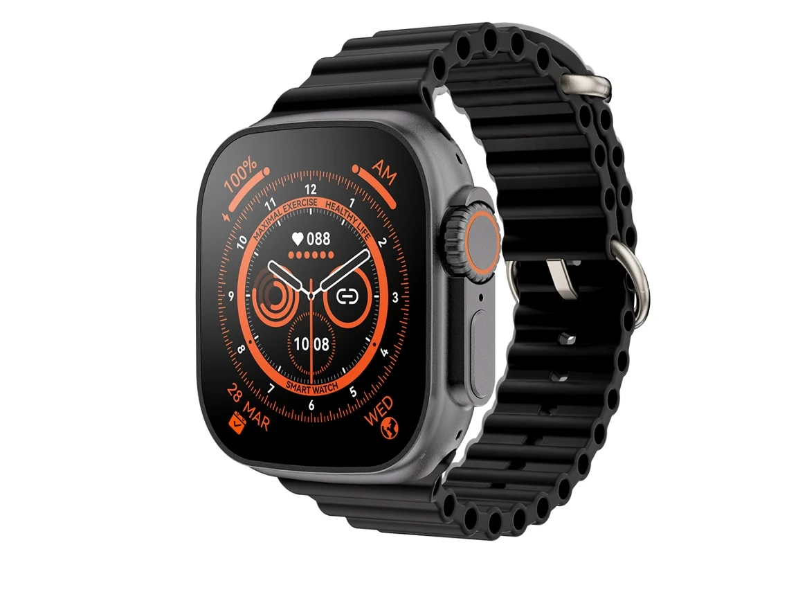 Smartwatch Negro Ultra 8 Nfc con Puerta de Acceso Desbloqueado 49 Mm Série 8 Bluetooth 2,02 con Carga Sem A1