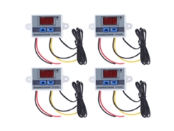 Termostato Controlador De Temperatura Digital Led De 4 Piezas Con Sonda, Módulo De Interruptor De 12 V Y 120 W