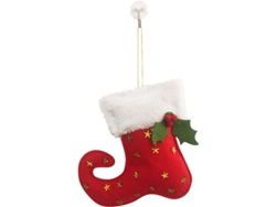 Calcetines Navideños Linjou Con Puños De Felpa Sintética, Decoración Colgante (rojo)