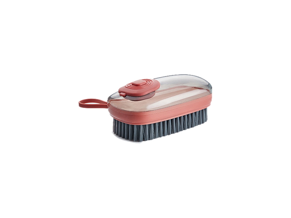Cepillo de limpieza hidráulico con llenado automático de líquido, diseño ergonómico, multifuncional, para ropa y calzado, color rojo.