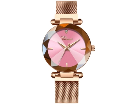 VEANXIN Relojes de pulsera para mujer con cierre magnético y malla impermeable-rosa