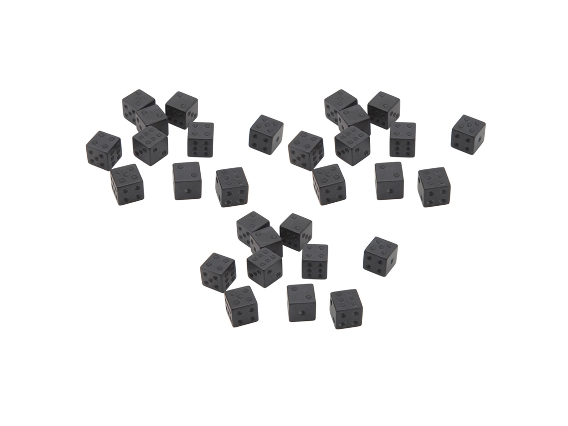 30 Dados Hexaédricos De Plástico Negro Puro Con Ángulo Recto Para Juegos De Mesa, Fiestas Y Momentos De Diversión.