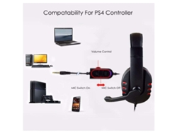 Auriculares estéreo con cable para juegos, micrófono HD de 3,5 mm, compatible con Xbox-One/Ps4 IKIKSO