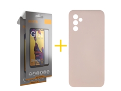 Pack 2 X Película de Vidrio Templado Full + Funda ACCETEL para Samsung Galaxy A16 5G Silicona Líquida Rosa