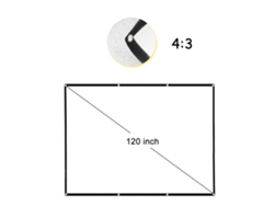 Pantalla De Proyector Plegable Blanca Hd De 120 Pulgadas (formato 4:3) Portátil Para Uso Doméstico Y En Exteriores.