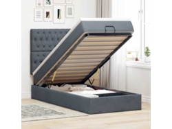 Estructura cama otomana colchones gris oscuro 90x190cm