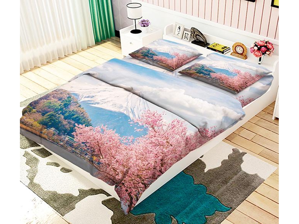 Funda de Edredón AJ WALLPAPER 3D Monte Fuji Paisaje 30 (200 x 225cm)