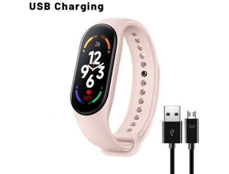 Smartwatch M7 Hombres Ritmo cardíaco Monitor de presión arterial a prueba de agua Fitness Android Compatible Ios Pink