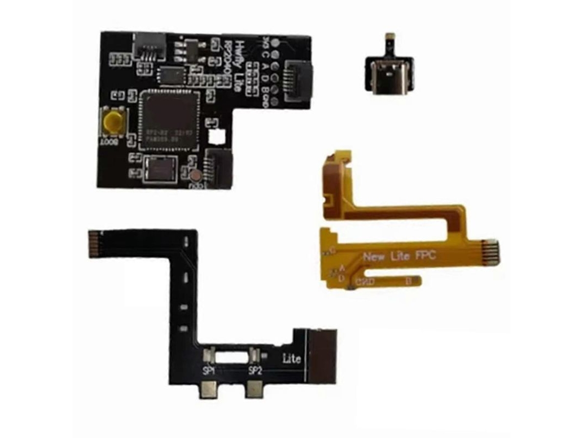 Chip Picofly Rp2040 Con Soporte Para Switch Lite, Actualizable Mediante Flash, Color Naranja Y Negro.